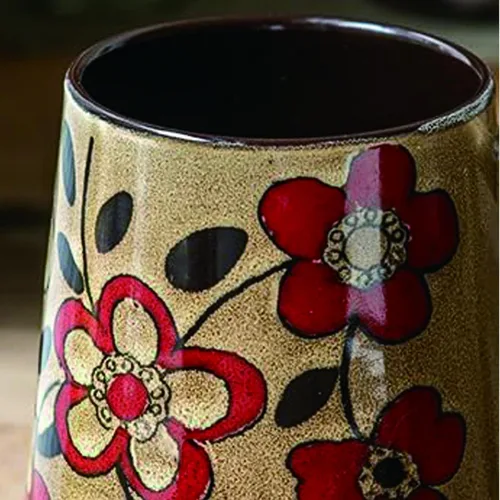 Miniatura 2 de Taza de café grande de cerámica de 24 onzas con asa, taza de café vintage, taza de té extra grande para oficina y hogar, apta para lavavajillas