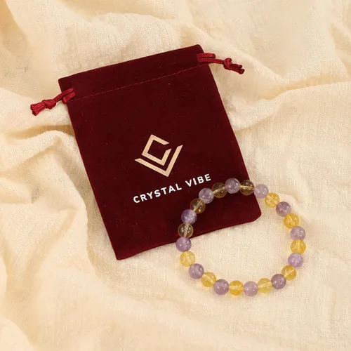 Miniatura 10 de Crystal Vibe Pulseras de cuentas de 0.315 in para mujeres y hombres, pulseras de cristal con piedras preciosas naturales, tamaño elástico ajustable