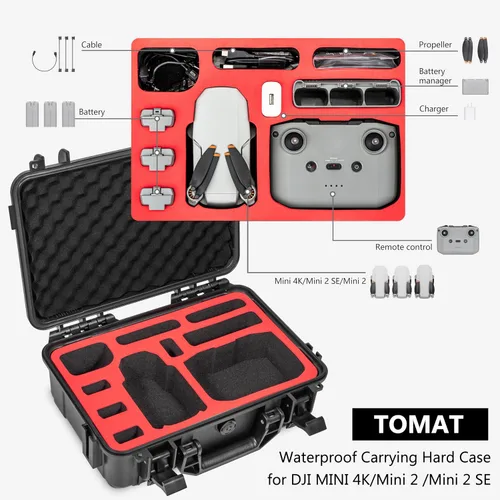 Miniatura 4 de Tomat Mini 4K caso impermeable duro transporte caso para DJI MINI 4K / Mini2 Fly More Combo Accesorios