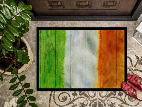 Miniatura 3 de Caroline's Treasures BB5753MAT - Tapete con diseño de bandera irlandesa en madera de 18 x 27 pulgadas, para interiores y exteriores, para entrada