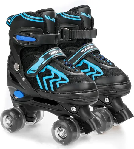 Patines de ruedas ajustables para niños, para hombres, mujeres y niñas, con 8 ruedas de iluminación, para interiores y exteriores, patines cuádruples