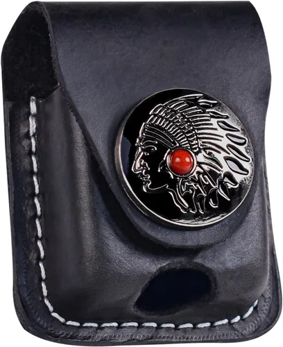 Miniatura 10 de Funda de cuero para encendedor hecha a mano con lazo para cinturón de bolsillo
