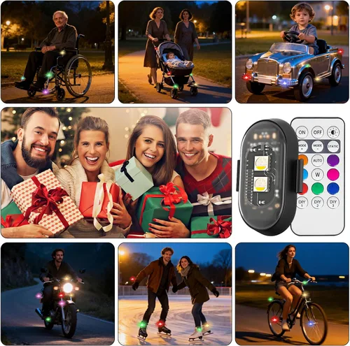 Miniatura 8 de 6 luces estroboscópicas LED inalámbricas con control remoto, 8 colores recargables, luces LED anticolisión, luces de advertencia de emergencia