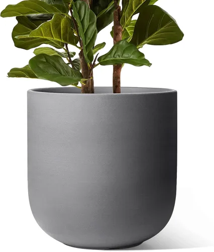Miniatura 11 de LE TAUCI Maceta para plantas de 10 pulgadas, macetas de cerámica para plantas con orificio de drenaje y tapón de goma, macetas para plantas