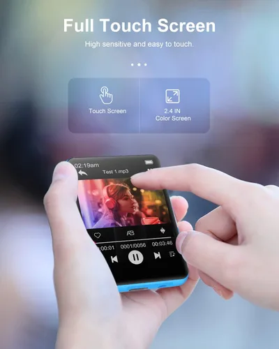 Miniatura 5 de Reproductor MP3 de 64 GB con pantalla táctil completa de 2.4", reproductor de música con Bluetooth 5.3, reproductor de música portátil con calidad