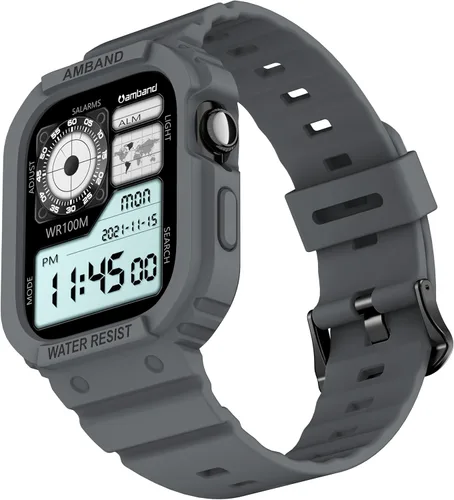 Miniatura 39 de amBand E1 Sport Case Band for Apple Watch Ultra 3/2/1 & SE 3/2/1 & Series 11 10 9 8 7 6 5 4 3 49mm 46mm 45mm 44mm 42mm 41mm 40mm 38mm, Shockproof &
