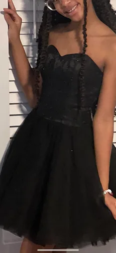 Miniatura 8 de Greekknight Vestido de fiesta de tul con cuentas de encaje corto con apliques de encaje vestidos de fiesta de cóctel sin tirantes vestidos de fiesta