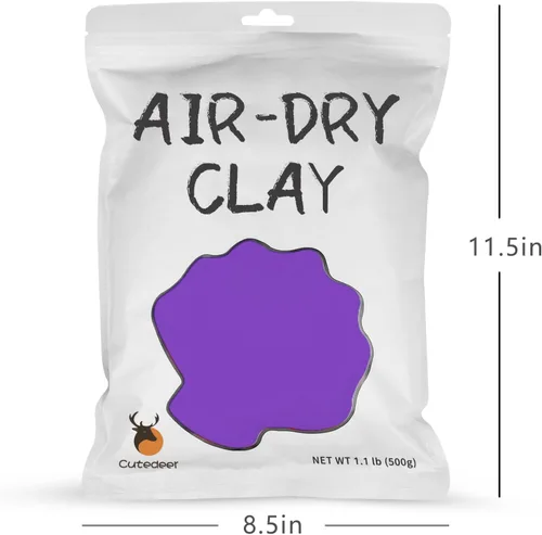 Miniatura 5 de Cutedeer Arcilla Seca al Aire Morada, Arcilla de Modelado de Espuma de 1.1 lb, Suave y Blanda para Moldear para Niños y Adultos, Suministros
