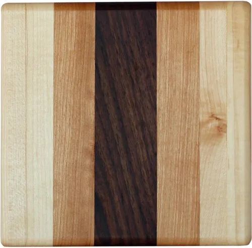Salvamanteles de madera hechos a mano, posavasos para café, almohadilla caliente, soporte para ollas (remache de 6 x 6 pulgadas)