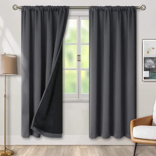 Miniatura 11 de BGment - Cortinas opacas para sala de estar de 63 pulgadas de largo, juego de 2 paneles, cortinas para oscurecer toda la habitación, cortinas