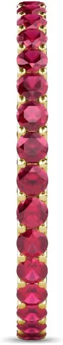 Miniatura 5 de Ruby 0.88 ctw U-Prong Anillo de eternidad para mujer, apilable, oro de 14 quilates
