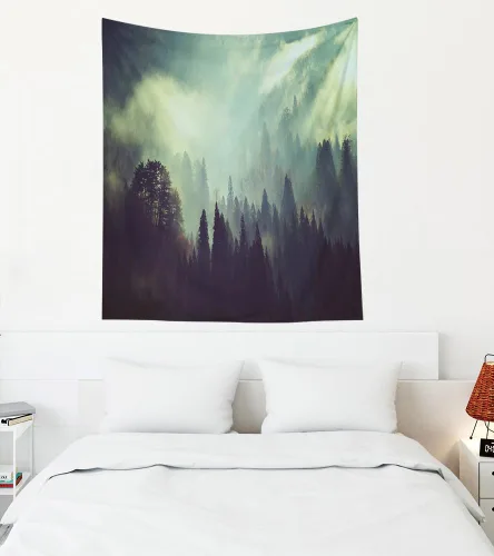 Miniatura 29 de Crannel Tapiz de invierno para colgar en la pared, sombrero de mago psicodélico para barba, tapiz mágico de calavera de humo de 50 x 60 pulgadas