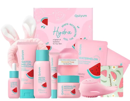 Miniatura 15 de QUIYUM - Juego de cuidado de la piel de sandía y niacinamida, kit facial brillante de 3 piezas para adolescentes 3-in-1 Daily Routine: Cleanser