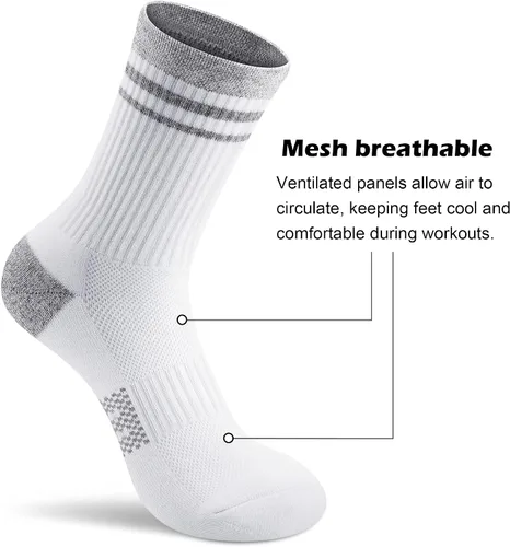 Miniatura 5 de Gonii Crew Socks Women Hiking Running Athletic Cushioned Compression Socks 5-6 Pairs