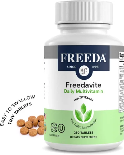 Miniatura 7 de Freeda vite Tiny Tablet - Multivitamínico moderado para hombres y mujeres - Vitamina pura A, C, D, E, B1, B2, B6, B12, biotina, calcio, zinc