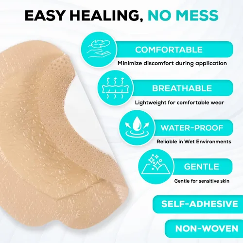Miniatura 6 de MedVance TM Silicone - Apósito adhesivo de silicona con bordes sacros para heridas, vendaje de tratamiento de úlceras de cama para sacro, tamaño 7 x