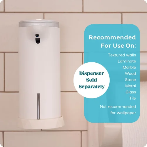 Miniatura 5 de Soporte de pared para dispensador de espuma de papel higiénico - Soporte adhesivo para baño - Instalación sin taladros - Compatible con dispensador