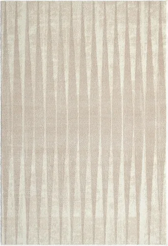 Miniatura 3 de Abani Terra - Alfombra color crema de 4 x 6 pies para sala de estar, dormitorio, patrón de líneas verticales, duradera y fácil de limpiar