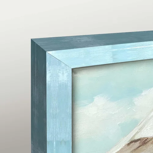 Miniatura 2 de Arte de pared enmarcado costero abstracto, imagen de silla de playa, pintura moderna del océano, impresiones de paisaje marino relajante, decoración