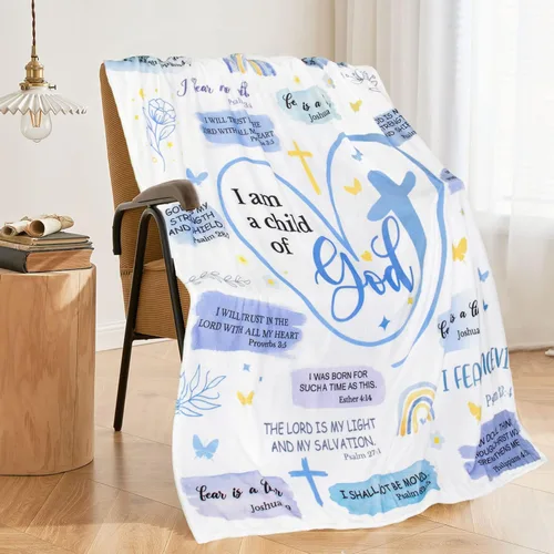 Miniatura 2 de Regalos de bautismo para niña, regalos cristianos para mujeres, manta con la frase "I Am a Child of God", regalos de primera comunión para niñas