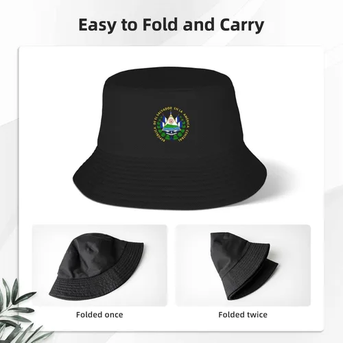 Miniatura 3 de Sombrero de pescador con bandera de El Salvador, gorra de pescador plegable de doble capa para pesca, senderismo, campamento al aire libre