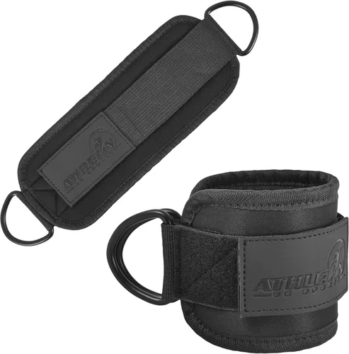 Miniatura 3 de Correa de tobillo para máquinas de cable, retrocesos, entrenamientos de glúteos, extensiones de piernas ajustables, acolchado ultrasuave, puño