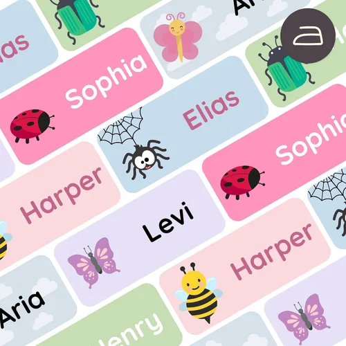 Miniatura 11 de Etiquetas de nombre termoadhesivas y etiquetas de nombre para ropa (120 unidades), etiquetas de tela personalizadas para niños, escuela, guardería