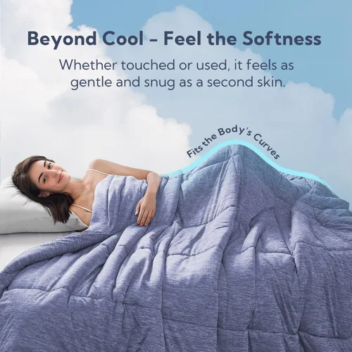 Miniatura 4 de MR&HM Edredón refrescante de tamaño Twin/Twin XL, manta de doble cara refrescante para personas que duermen con calor, ropa de cama sedosa