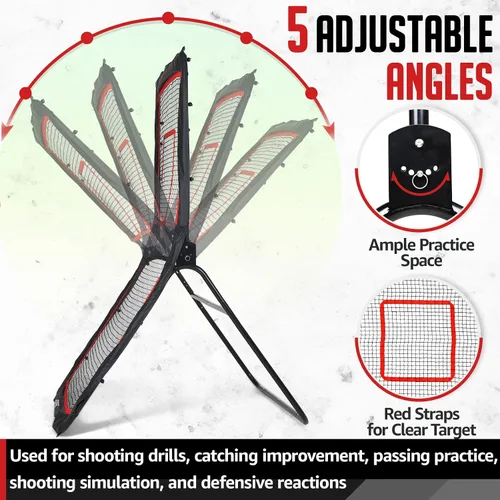 Miniatura 5 de ZEALFEEL Lacrosse Rebounder, 4x7FT/4x6FT Volleyball Rebounder for Backyard with 5 Rebound Angles, Target Strip, Lacrosse Rebound Net Perfect for Lax