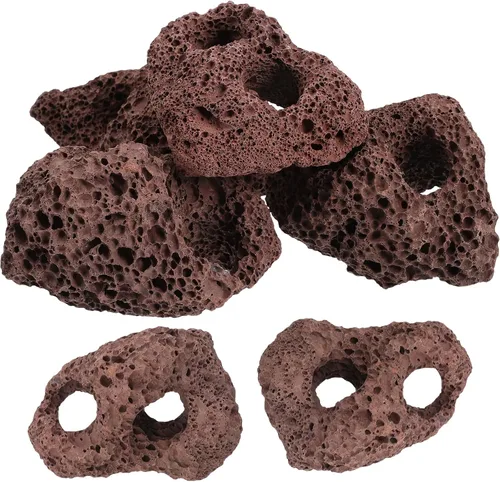 Yardwe Rocas de acuario Rocas volcánicas 6 piezas Rocas decorativas Rocas decorativas pecera Acuario Paisaje Adornos (color al azar)
