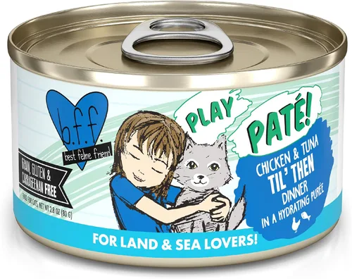 Miniatura 10 de B.F.F. PLAY - Best Feline Friend Paté Lovers, Aw Yeah!, Atún & Chicken Check Please! con atún y pollo, lata de 2.8 onzas (paquete de 12)