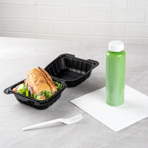 Miniatura 4 de Restaurantware Thermo Tek - Recipientes para llevar rellenos de minerales de 6 x 6 x 3 pulgadas, 100 recipientes duraderos para llevar, contenedores