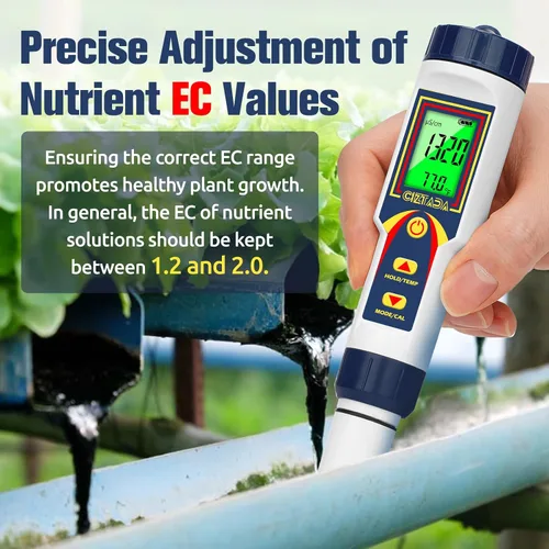 Miniatura 4 de Medidor de pH para agua 4 en 1 pH EC TDS Medidor de temperatura para hidroponía PPM y EC Probador de agua Medidor digital de pH PPM para nutrientes