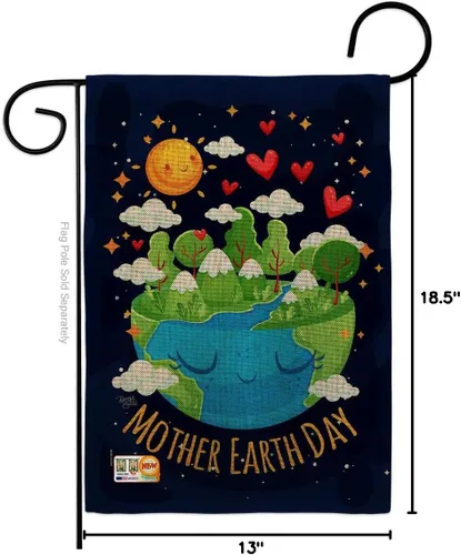 Miniatura 5 de Breeze Decor - Bandera inspiradora de la madre tierra para jardín, colección de expresión, planeta, paz, medio ambiente, concienciación, pequeño
