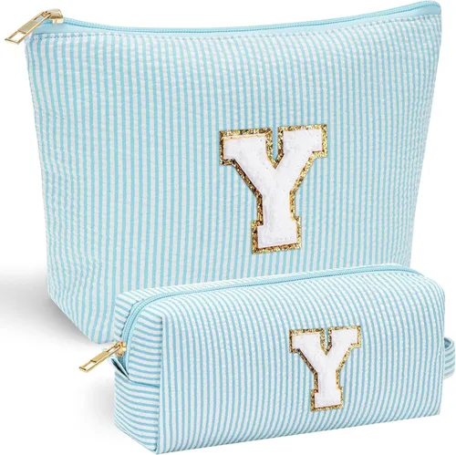 Miniatura 154 de YOOLIFE Regalos del Día de la Madre para mujeres, bolsa de maquillaje con inicial, bolsa de cosméticos, bolsa de maquillaje de viaje, regalos Rosado