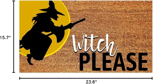 Miniatura 3 de Alfombra de entrada de Halloween para el interior de la casa, 23.6 x 15.7 pulgadas, divertida alfombra de goma de bruja de Halloween, calabaza