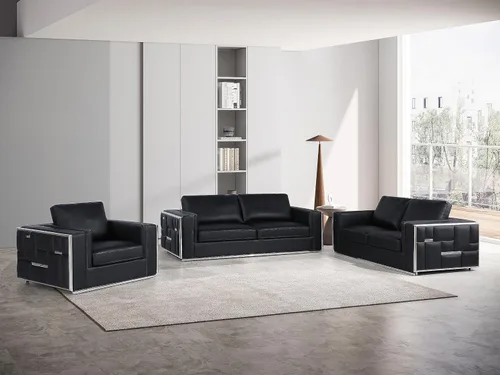Miniatura 2 de Blackjack Furniture Catania - Moderno juego de sofá de cuero italiano de grano superior para sala de estar con marco de madera dura secada al horno