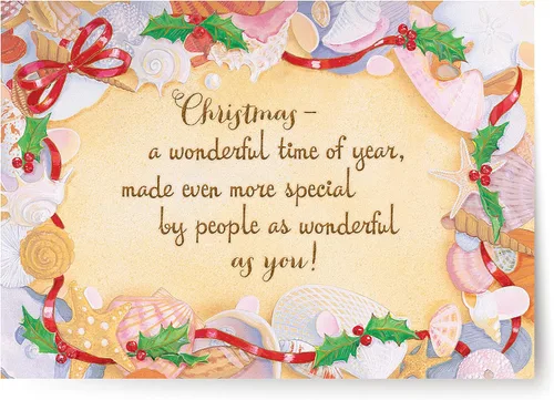 Miniatura 23 de Red Farm Studios Designer Greetings - Tarjetas de Navidad en caja, diseño de hombre de arena de playa con gaviotas