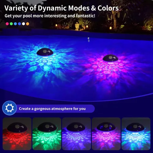 Miniatura 3 de Altavoces Flotantes de Piscina con Luces Coloridas, Altavoz Inalámbrico Bluetooth para Piscina Flotante IP68 Impermeable, Micrófono Integrado