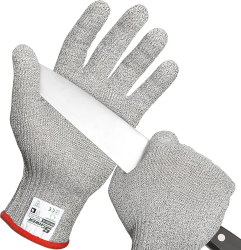 Miniatura 11 de Guantes Schwer SlicePro ultraduraderos resistentes a cortes ANSI A9 PR1501, guante de corte reforzado 10X de grado alimenticio, guantes de mandolina