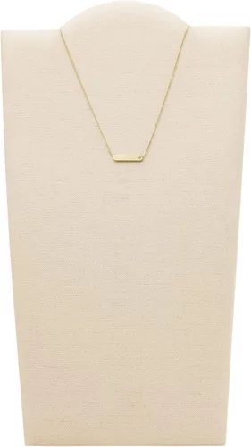 Miniatura 2 de Fossil - Collar de cadena con dije de acero inoxidable grabado y enchapado para mujer