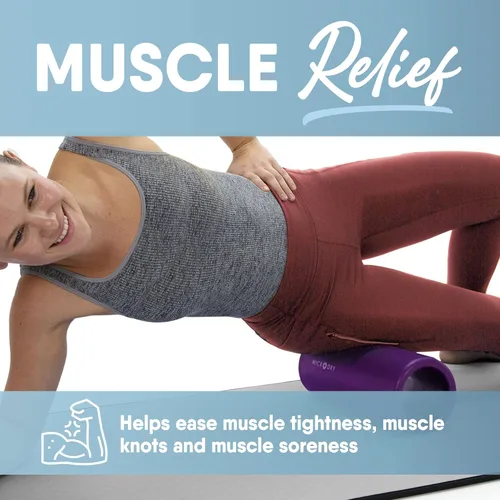 Miniatura 5 de MICRODRY Rodillo trasero de espuma de lujo para alivio muscular, rodillo para yoga, estiramiento, masaje firme de tejido profundo y liberación