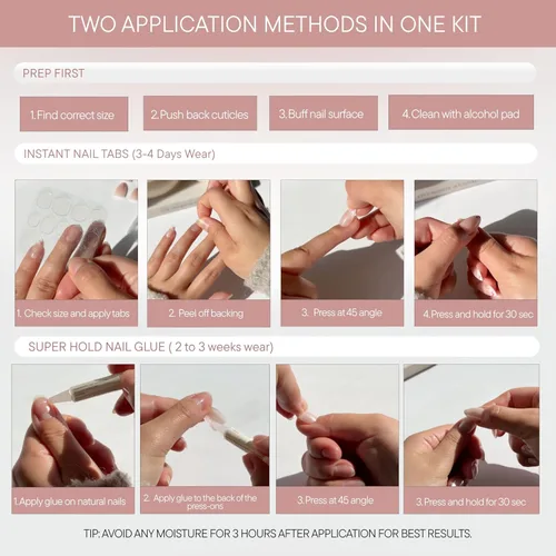 Miniatura 6 de Celebritips Uñas postizas a presión - Salon U-ltimate™ Bailarina, Uñas de almendra extra cortas, reutilizables 16 tamaños - Kit de 32 uñas