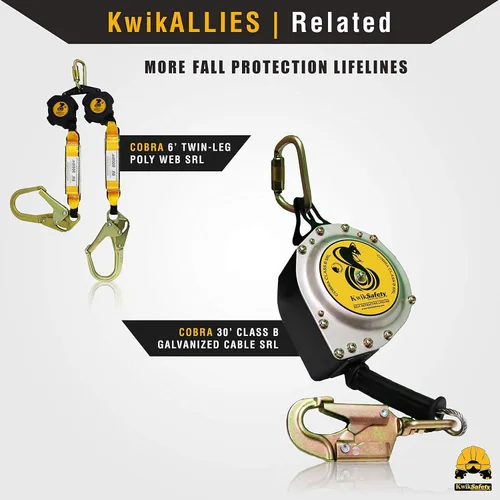 Miniatura 5 de KwikSafety - Charlotte, NC - TSUNAMI [Cuerda trenzada de alta calidad] Cuerda vertical de salvavidas ANSI OSHA Gancho de agarre con resorte 1 Paquete