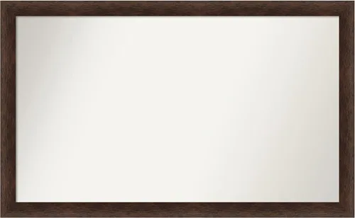 Miniatura 159 de Amanti Art Espejo de pared personalizado no biselado (24 x 27 pulgadas), marco estrecho de nogal chipre - varios tamaños personalizados - Espejo