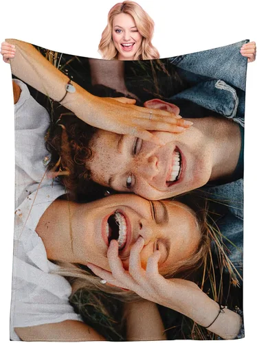 Miniatura 15 de Manta personalizada con texto fotográfico, manta de Navidad personalizada, manta de franela personalizada para bebés, familiares, parejas y amigos