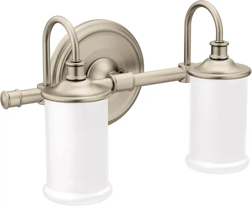 Miniatura 6 de Moen YB6461ORB Belfield - Accesorio de tocador de baño de doble montaje con 1 luz con vidrio esmerilado, bronce aceitado