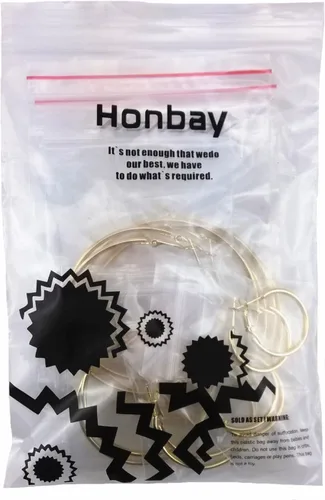 Miniatura 7 de Honbay Juego de 7 pares de aros para mujer (dorado)