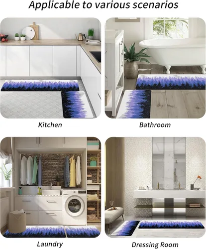 Miniatura 6 de Tapete de baño de bosque negro morado para bañera, antideslizante, de secado rápido y absorbente, de tierra de diatomeas, para fregadero de cocina