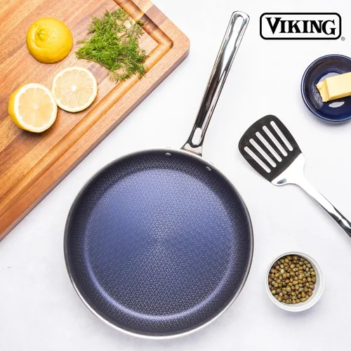 Miniatura 7 de Viking Hybrid Plus - Sartén antiadherente de cerámica de 3 capas, fabricada sin PFAS, utensilios de cocina de inducción de 10 pulgadas, seguro